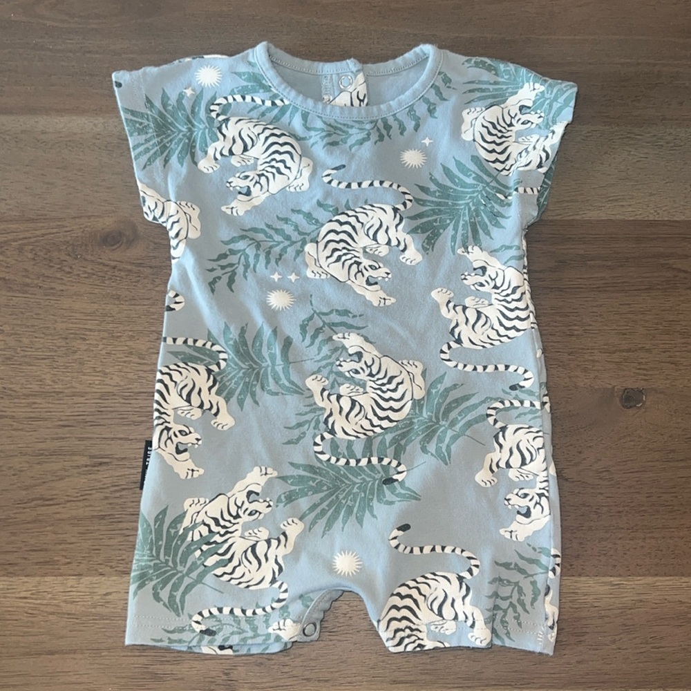 Tiny Tribe Tiger Jungle Snap Romper 6-9 months